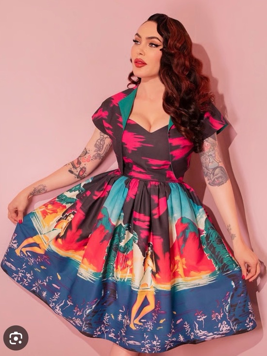 Vixen by Micheline Pitt Dresses & Skirts - Vixen by Micheline Pitt Creature From the Black Lagoon Swing Dress